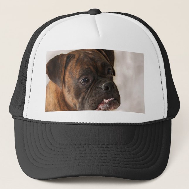 Patriotische Boxer-Hundekappe Truckerkappe (Vorderseite)