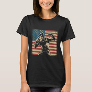 Patriotische Boxmarkierung USA Vintager Boxspieler T-Shirt