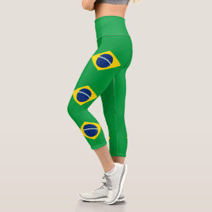 Patriotische Brasilien-Flagge Capri Leggings