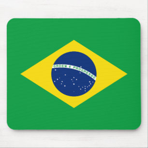 Patriotische Brasilien-Flagge Mousepad