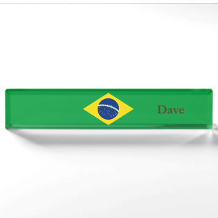 Patriotische Brasilien-Flagge Namensplakette