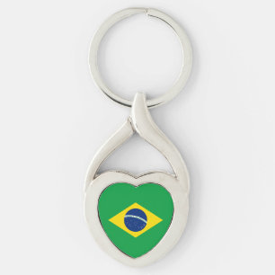 Patriotische Brasilien-Flagge Schlüsselanhänger