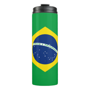 Patriotische Brasilien-Flagge Thermosbecher