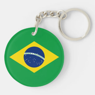 Patriotische Brasilienflagge Schlüsselanhänger