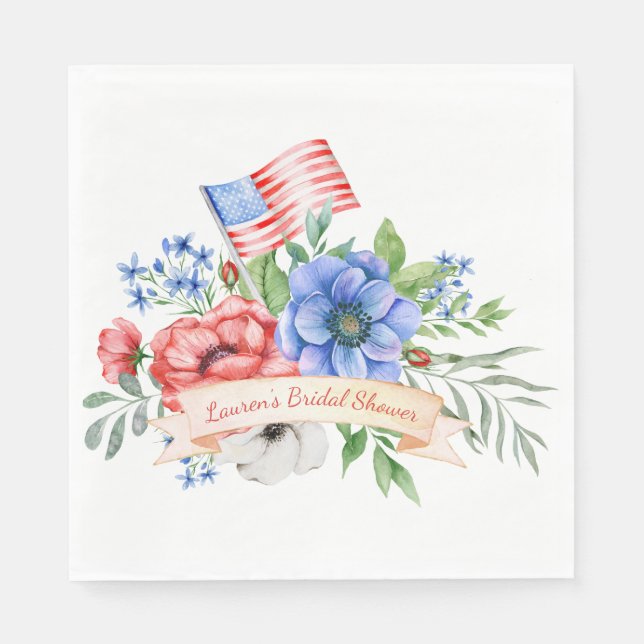 Patriotische Brautdusche Servietten (Vorderseite)