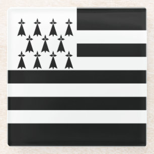 Patriotische Bretagne-Flagge Glasuntersetzer