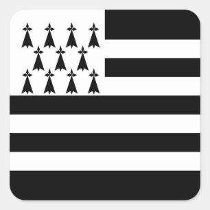 Patriotische Bretagne-Flagge Quadratischer Aufkleber