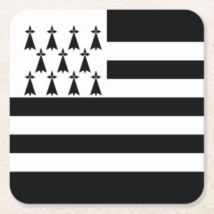 Patriotische Bretagne-Flagge Rechteckiger Pappuntersetzer