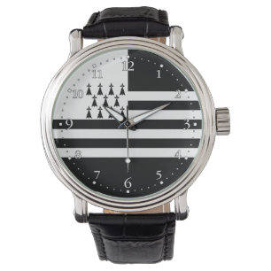 Patriotische Bretagne-Flagge-Uhr Armbanduhr