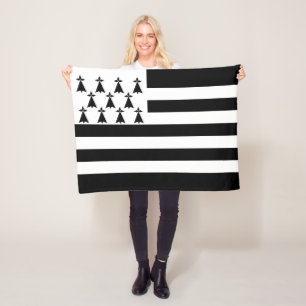 Patriotische bretonische Flagge Fleecedecke