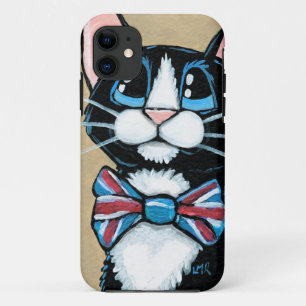 Patriotische BRITISCHE Tuxedo-Katzen-tragende Case-Mate iPhone Hülle