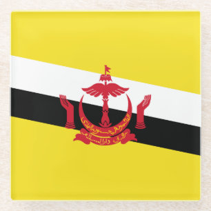 Patriotische Brunei-Flagge Glas-Untersetzer Glasuntersetzer