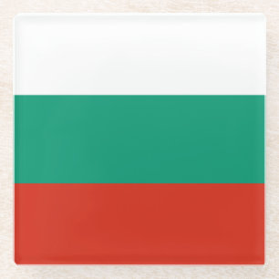 Patriotische Bulgarische Flagge Glasuntersetzer