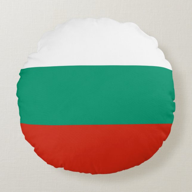 Patriotische Bulgarische Flagge Rundes Kissen (Vorderseite)