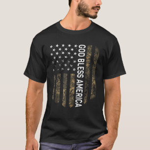 Patriotische Camouflage Amerikanische Flagge Gott T-Shirt