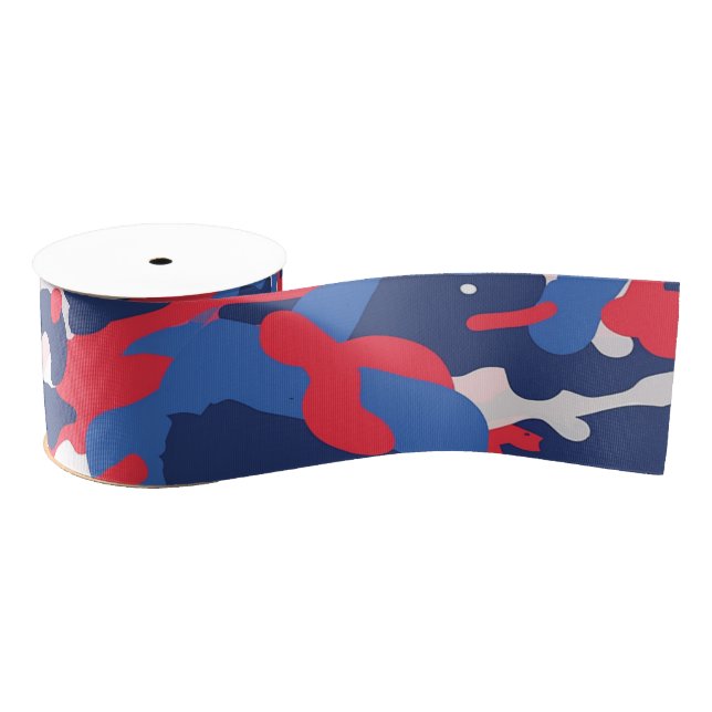 Patriotische Camouflage Red White Blue USA Freedta Ripsband (Spule)