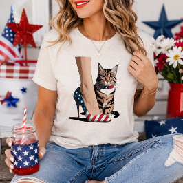 Patriotische Cat-Mama Tri-Blend Shirt