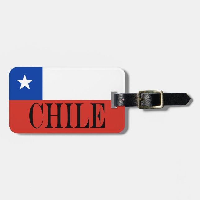 Patriotische Chile-Flagge Chiles Gepäckanhänger (Vorderseite horizontal)