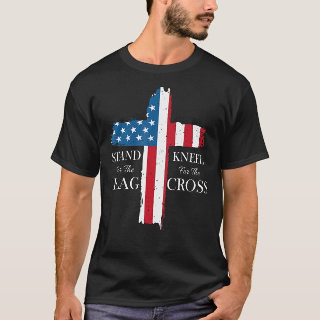 Patriotische Christliche Amerikaner stehen für Fla T-Shirt (Vorderseite)