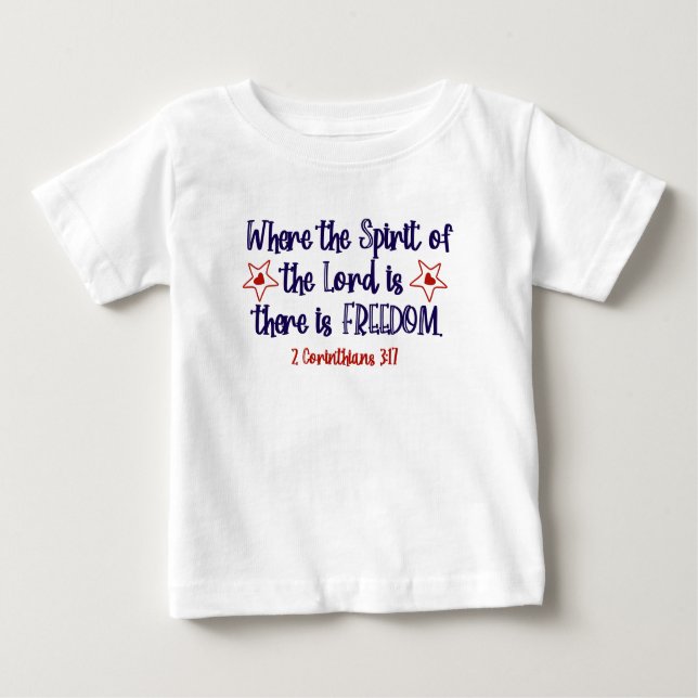 Patriotische Christliche Bibelfreiheit Baby T-shirt (Vorderseite)