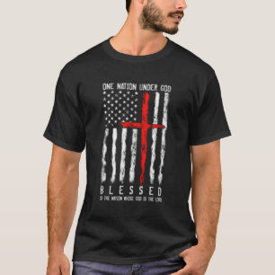 Patriotische Christliche Flagge gesegnet eine Nati T-Shirt