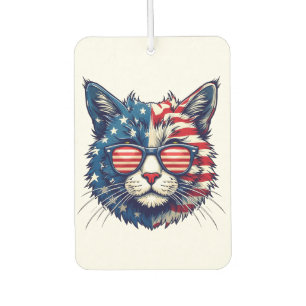 Patriotische Coole Katze tragen Shades Smile Sonne Autolufterfrischer