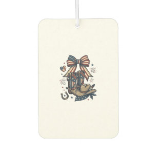 Patriotische Cowgirl-Stiefel und Bow-Western-Shirt Autolufterfrischer
