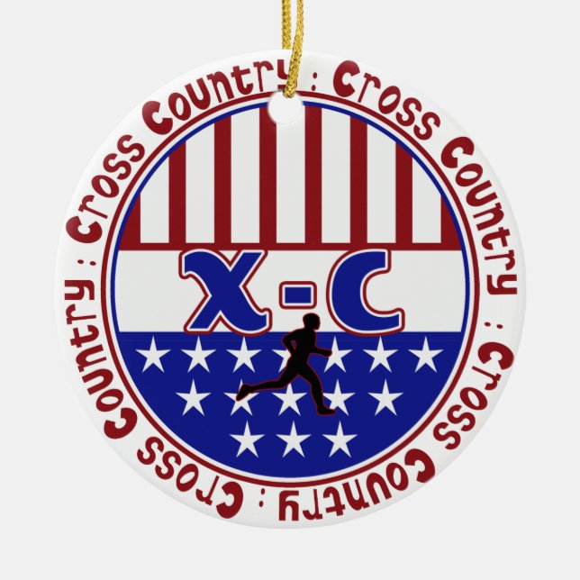 PATRIOTISCHE CROSS COUNTRY-VERZIERUNG XC KERAMIKORNAMENT (Vorne)