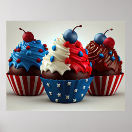 Patriotische Cupcakes Poster