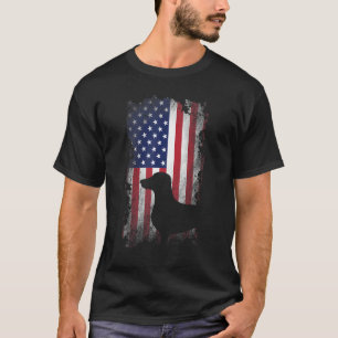 Patriotische Dackel Amerikanische Flagge Cooler Hu T-Shirt