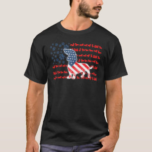 Patriotische Dackel Amerikanische Flagge Hund USA T-Shirt