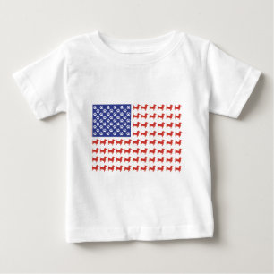 Patriotische Dackel - Dackel Amerikanische Flagge Baby T-shirt