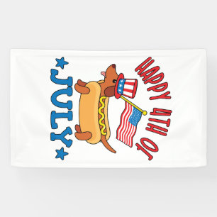 Patriotische Dackel Dackel Dog Amerikanische Unabh Banner