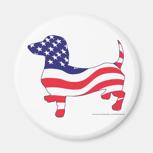 Patriotische Dackel / Dackel Magnet (Vorne)