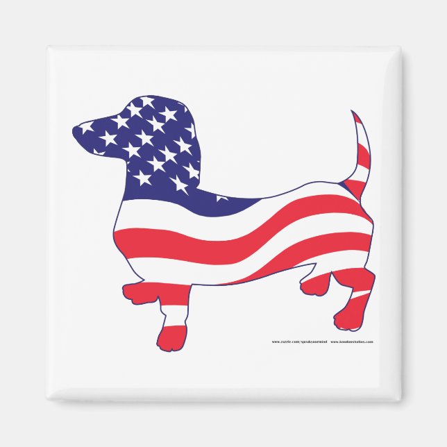 Patriotische Dackel / Dackel Magnet (Vorne)