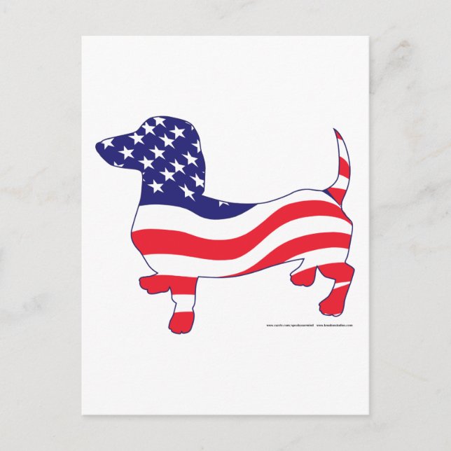 Patriotische Dackel / Dackel Postkarte (Vorderseite)