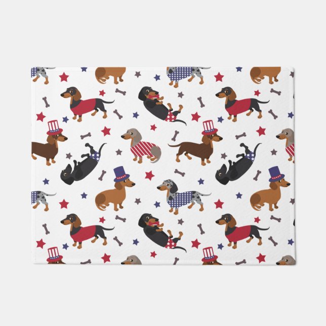Patriotische Dackel Fußmatte (Vorderseite)