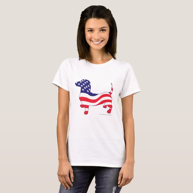 Patriotische Dackel T-Shirt (Vorne ganz)
