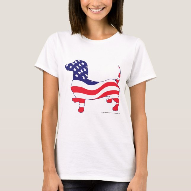 Patriotische Dackel T-Shirt (Vorderseite)