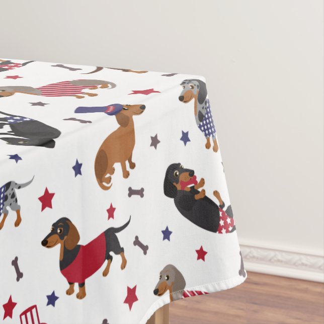 Patriotische Dackel Tischdecke (Beispiel)