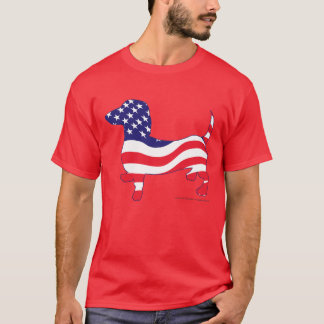 Patriotische Dackel USA T-Shirt