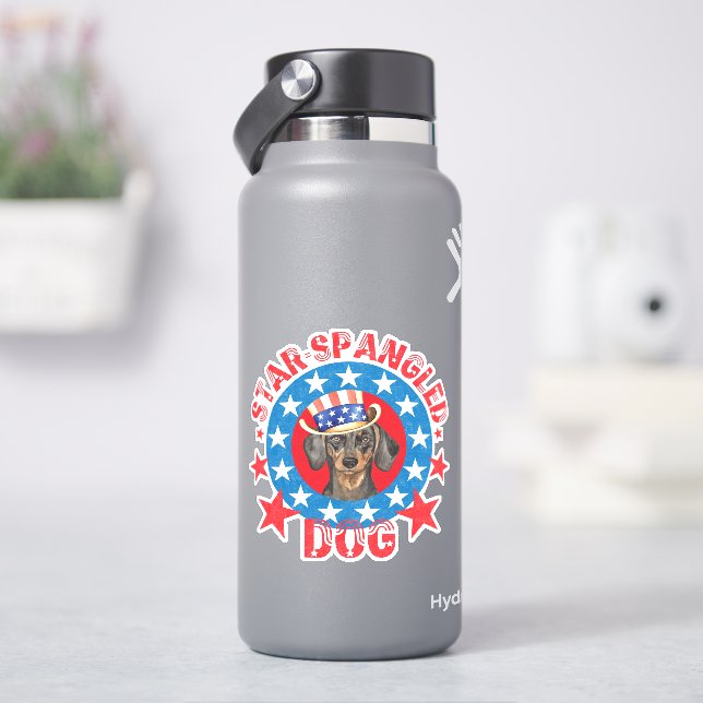 Patriotische Dackel Vinyl Sticker (HydroFlask)