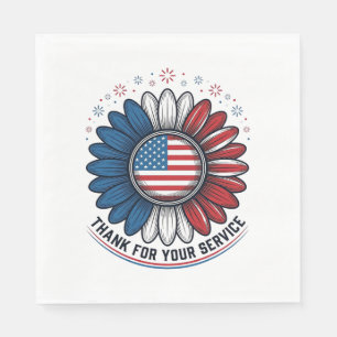 Patriotische Daisy Dankeschön für Ihren Dienst Shi Serviette