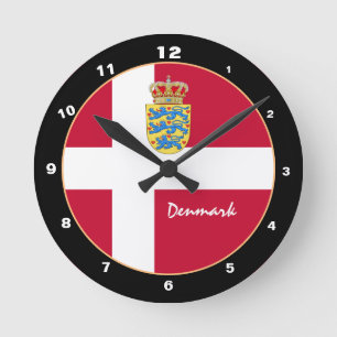 Patriotische dänische Flagge, Dänemark Zuhause / D Runde Wanduhr