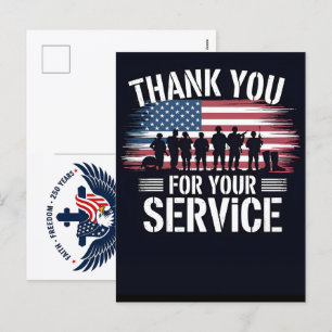 Patriotische Dankeskarten für Veteranen 2025 Feiertagspostkarte