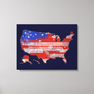 patriotische Dekoration USA Streifen und Sternenka Leinwanddruck