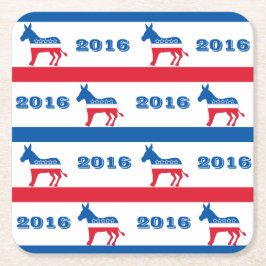 Patriotische Demokrat-Esel-Streifen 2016 Rechteckiger Pappuntersetzer