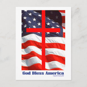 Patriotische Designs - "Bless America" Postkarte