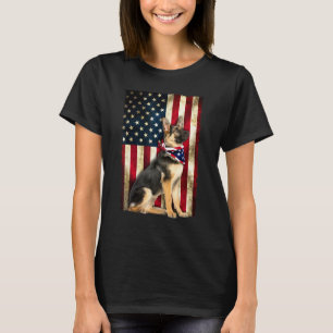 Patriotische Deutsche Schäferfahne Amerikanische F T-Shirt