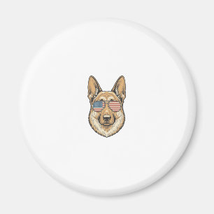 Patriotische Deutsche Schäferhund-Sonnenbrille Vin Magnet